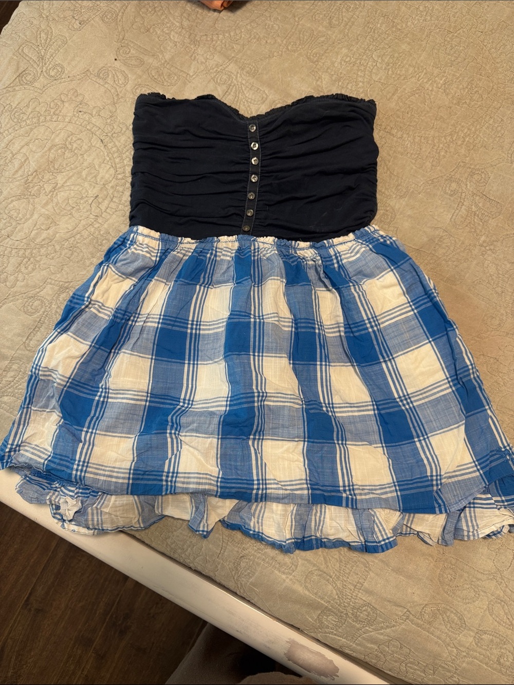 vintage abercrombie strapless mini dress